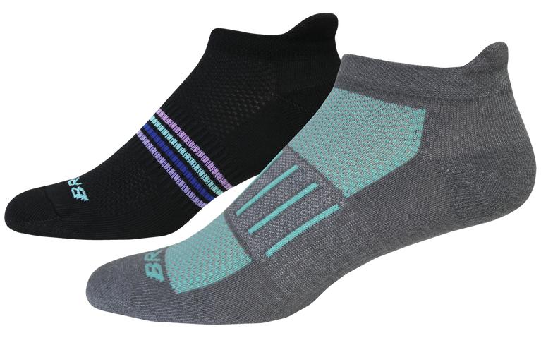 Brooks GHOST MIDWEIGHT 2-PACK Running Socks Mens Online - IWD Grey/Mint & Black/Mint (JXO509724)